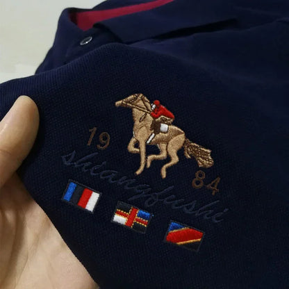 Polo brodé pour homme, haut respirant et confortable, mode décontractée