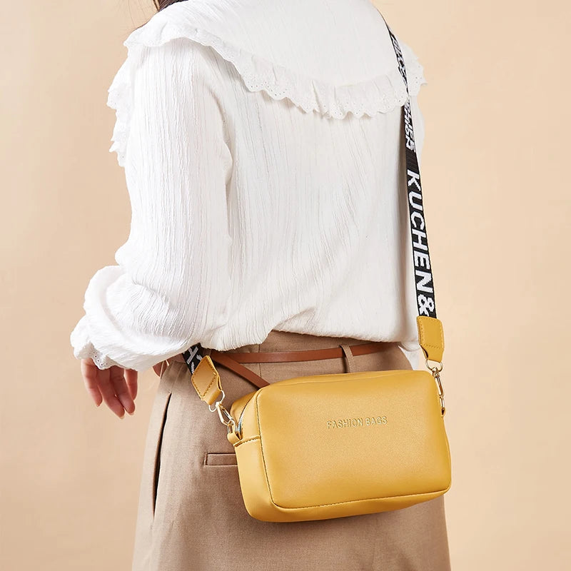 Yogodlns mode petit sac carré pour femmes en cuir PU sac à bandoulière lettre sangle sac à bandoulière sac à main tendance Bolsa