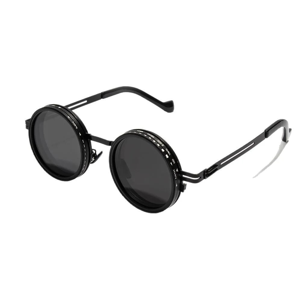 ND2-400 9 niveaux réglable gradation lunettes de soleil polarisées hommes femmes pêche Punk lunettes rondes conduite lunettes ND filtre