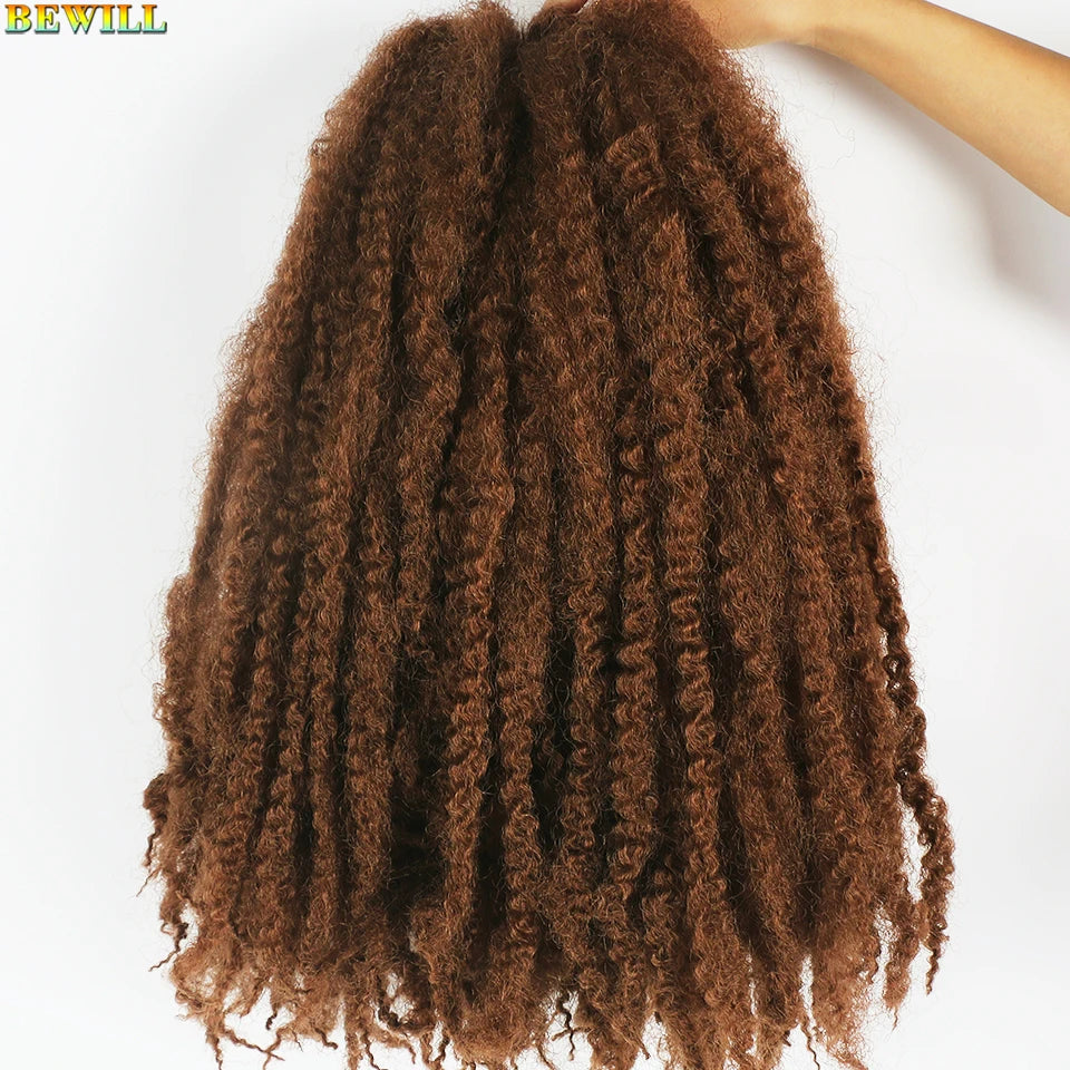 1 - 6 paquets de cheveux en crochet de twists Marley de 18 pouces, de noir et brun à blond, cheveux de tresse ombré Afro Marley synthétique, pour les tresses de mèches fausses