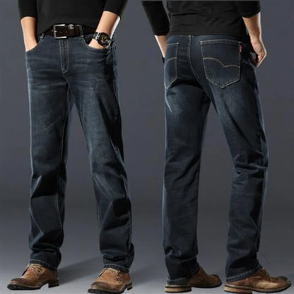 Jeans droits baggy pour hommes, pantalons de cow-boy classiques, jjdenim régulier, tuyau serré élastique, décontracté, taille basse, empilé goth xs