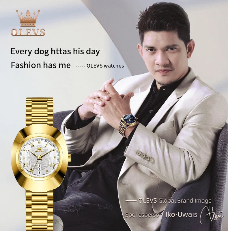 OLEVS Top marque de luxe montre pour femme élégante mode or acier inoxydable montres pour femmes calendrier étanche montre-bracelet à Quartz