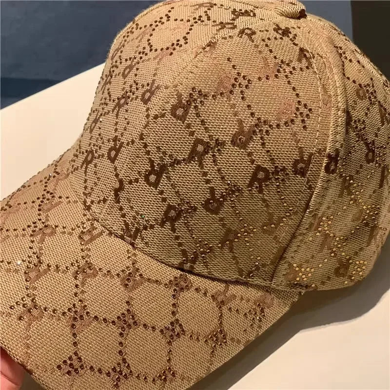Casquette de Baseball avec lettres en strass, tendance décontractée, chapeau de soleil de rue, protection solaire, cent avec langue de canard, casquette à rebond