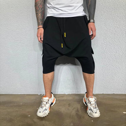 Pantalon de survêtement décontracté pour hommes, tendance Hip Hop en Europe et en amérique, ample, solide, sport de rue, Harlan, court, vêtements pour hommes