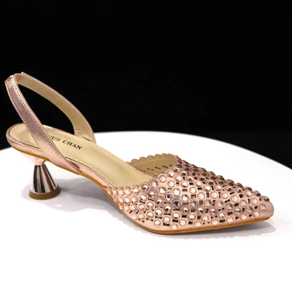 Venus Chan – escarpins à bout pointu pour femmes, chaussures et sacs italiens élégants, couleur vin, ensemble assorti, 2023