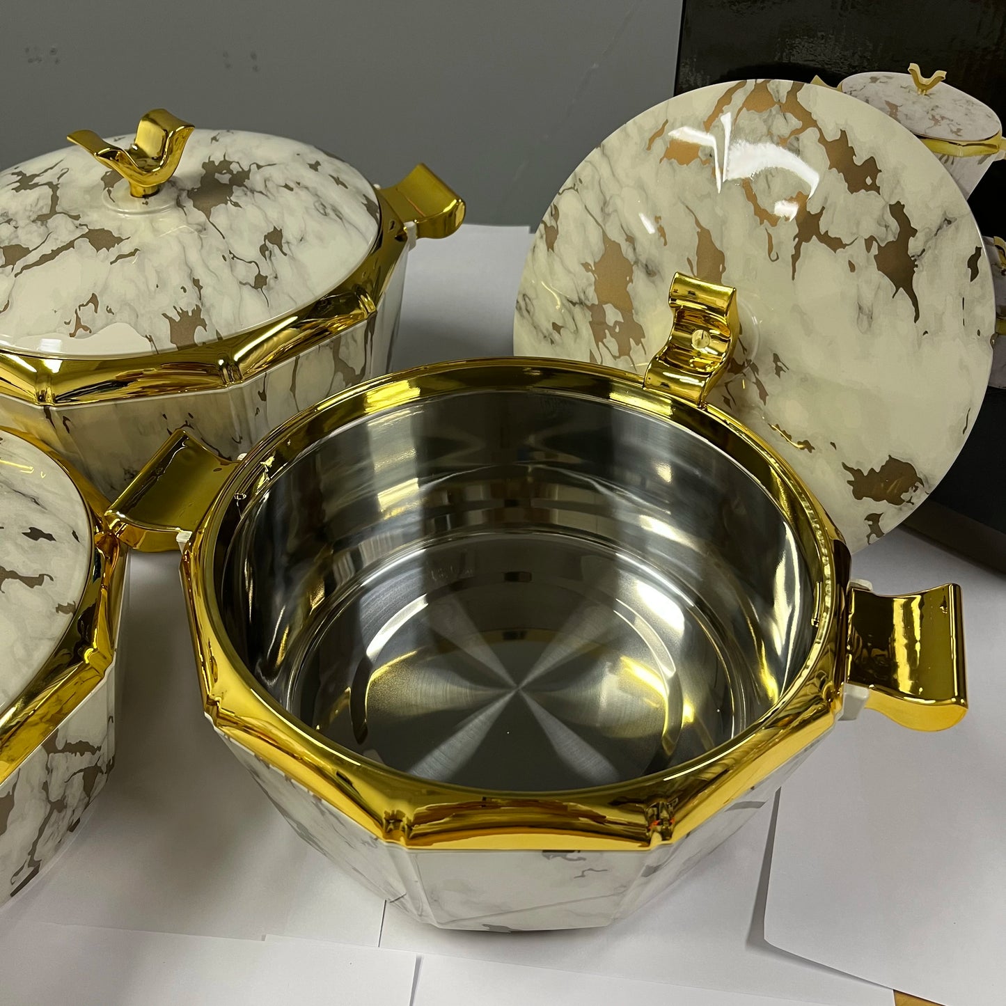 Boîte à lunch isolée avec poignée, rue du Ramadan, rassemblement de famille, chauffe-aliments de grande capacité, 3 pièces/ensemble, 2/2 L, 5 L