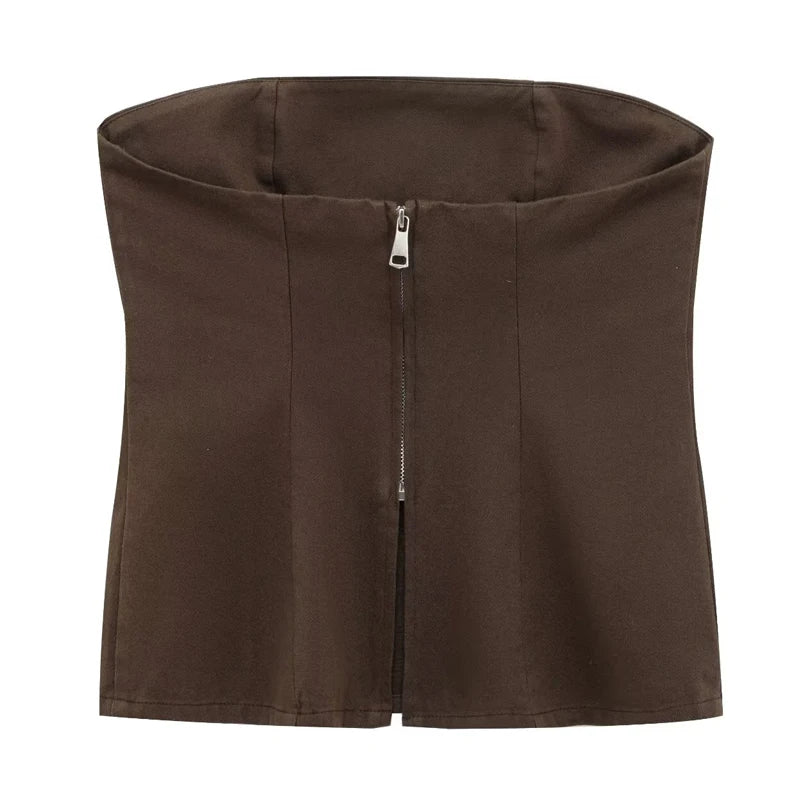 TRAF femmes jean marron taille haute poche Vintage Baggy jean femme pantalons longs décontractés printemps pantalon Streetwear été 2025