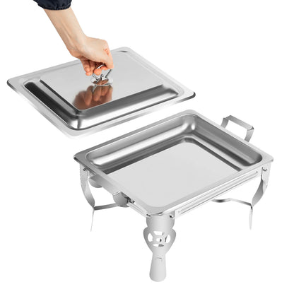 Réchaud/couvercle en acier inoxydable 6L, récipient chauffant pour Catering, Buffet de fête, poêle carré en libre-Service