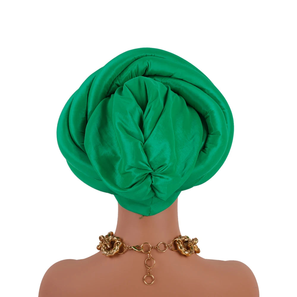 Turban Tressé pour Femme Africaine, Couvre-Chef Brut du Nigeria, Chapeau Musulman de ix, Vêtement de Sauna