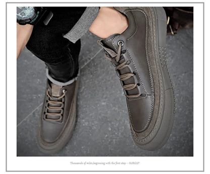 SURGUT-Chaussures décontractées en cuir de vachette pour hommes, coordonnantes, confortables, mode, épissage, semelle optique, automne, hiver, taille 38-44