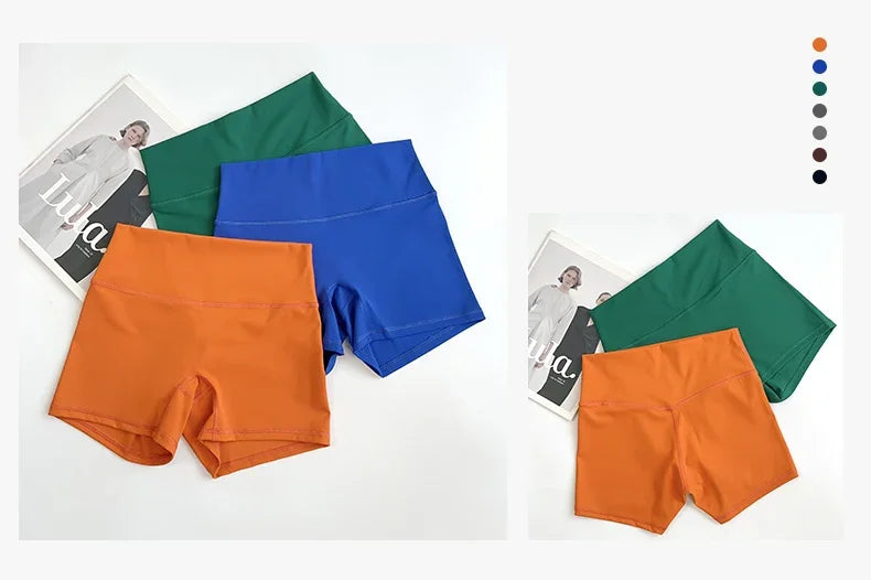 Short de motard de sport pour femmes, sensation nue, taille haute, Yoga, Push Up, Leggings de Fitness, contrôle du ventre, Slim