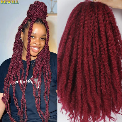 1 - 6 paquets de cheveux en crochet de twists Marley de 18 pouces, de noir et brun à blond, cheveux de tresse ombré Afro Marley synthétique, pour les tresses de mèches fausses