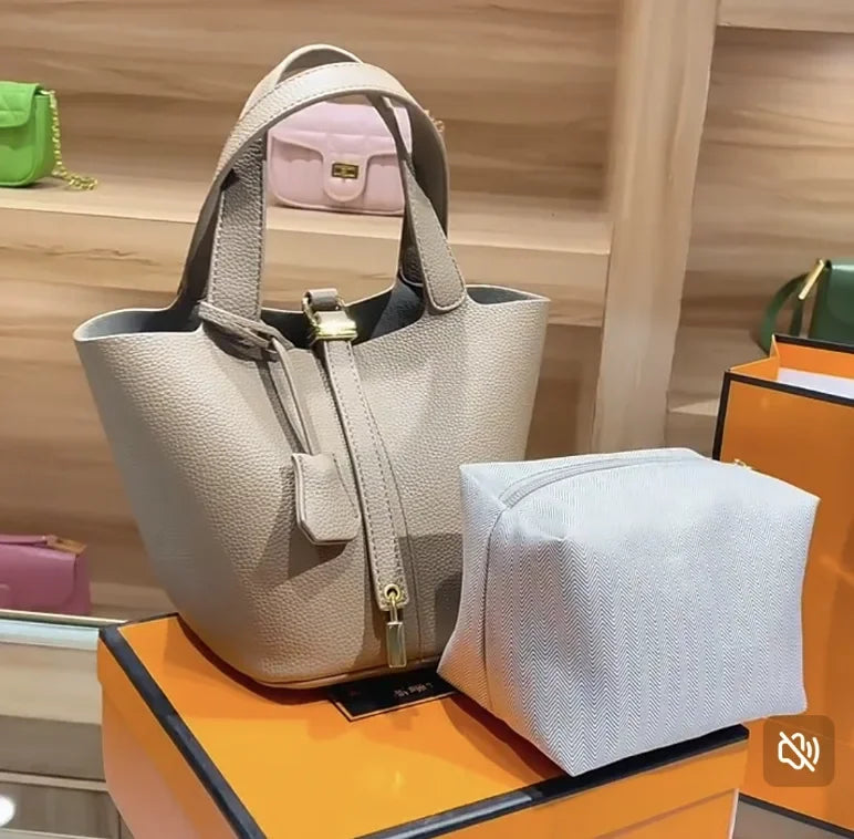 Nouveau 2025 sac seau en cuir pour femmes panier de légumes sac à main maman sac de mariage sac à bandoulière en polyuréthane souple avec poche Mobile