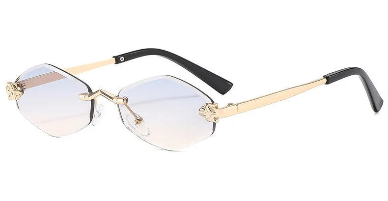 Lunettes de soleil personnalisées en losange sans cadre pour femmes, lunettes de soleil classiques élégantes et polyvalentes, lunettes de soleil de luxe et haut de gamme, UV400