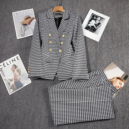 Décontracté à manches longues Blazer pantalon ensembles costumes pour femme 2025 mode 2 pièces ensemble pour femmes bureau dame manteaux vestes