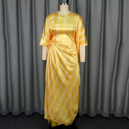 Ensemble 2 pièces pantalon pour femme, chemisier et pantalon Extra longs jaunes, mode élégante pour dames, tenues de dîner pour fête d'anniversaire, nouvelle collection 2025