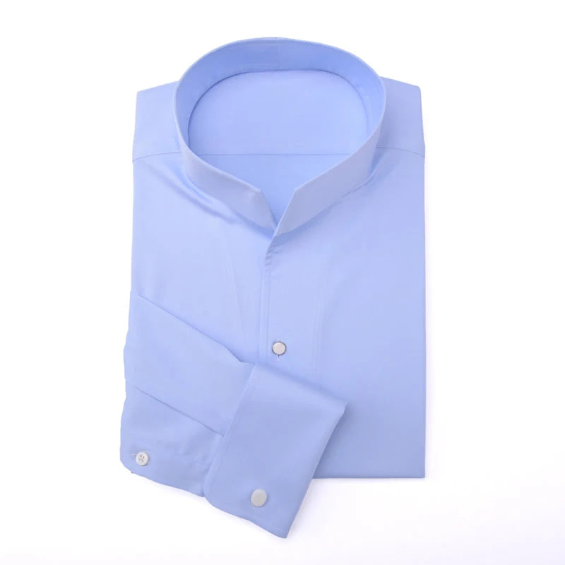 Chemise Française à Manches sulfpour Homme, Coupe Cintrée, Style Business Elite, pour Mariage, Printemps et Automne, 2024