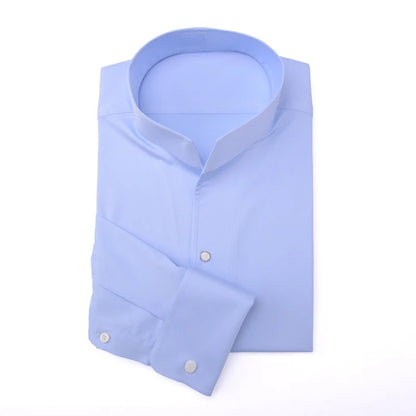 Chemise Française à Manches sulfpour Homme, Coupe Cintrée, Style Business Elite, pour Mariage, Printemps et Automne, 2024