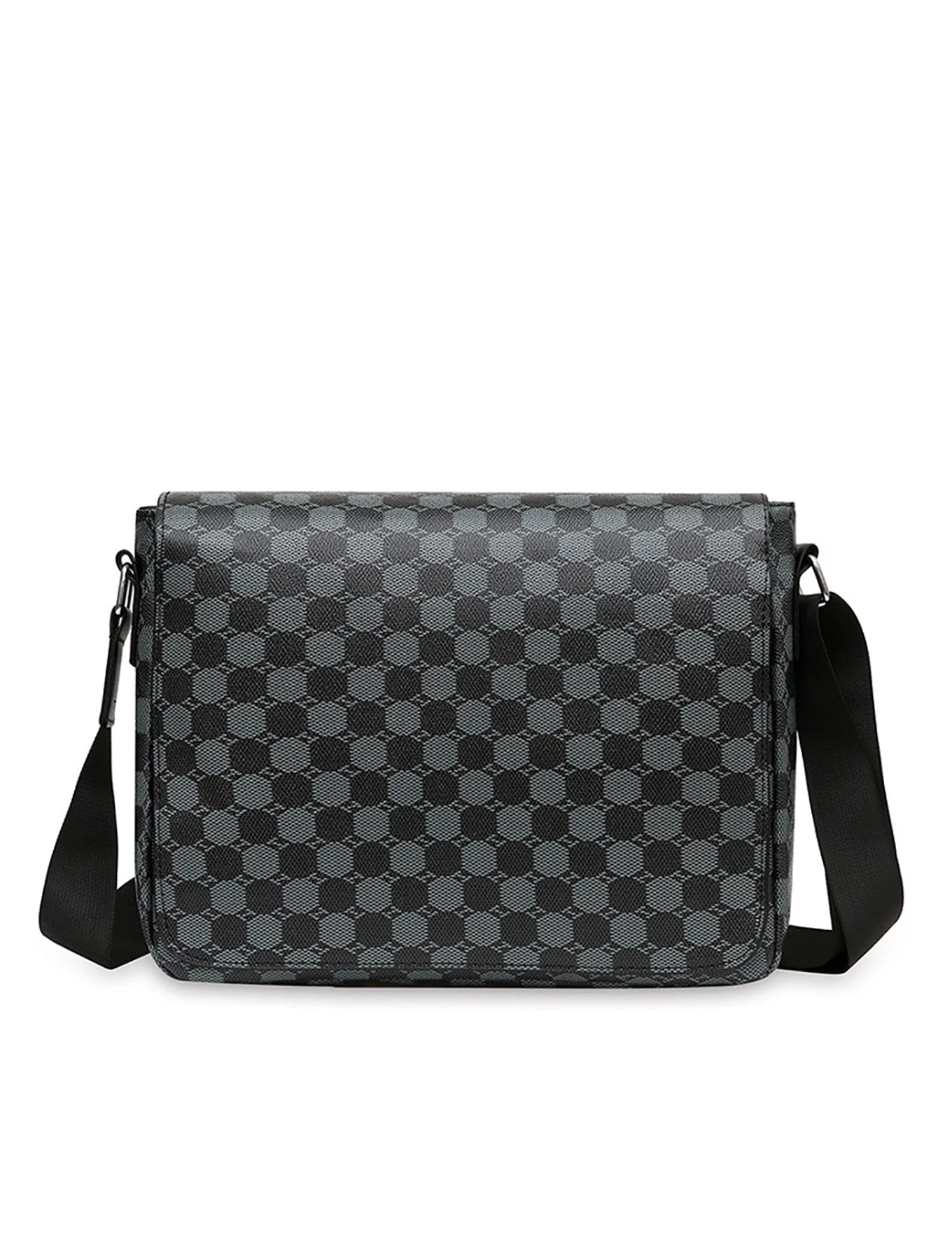 Sac à bandoulière à rabat pour hommes, mode décontractée, porte-documents d'affaires horizontal, sacs à dos à carreaux de grande capacité