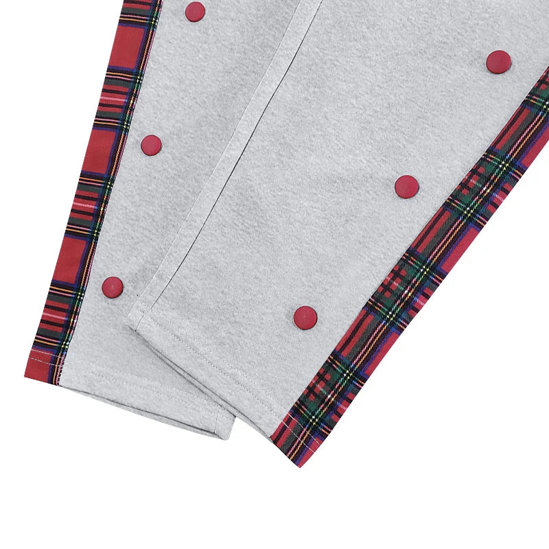 Pantalon en patchwork rayé pour homme, bouton latéral vintage, chimproximity, adt Straight fjMen, pantalon décontracté, printemps, automne, 2025