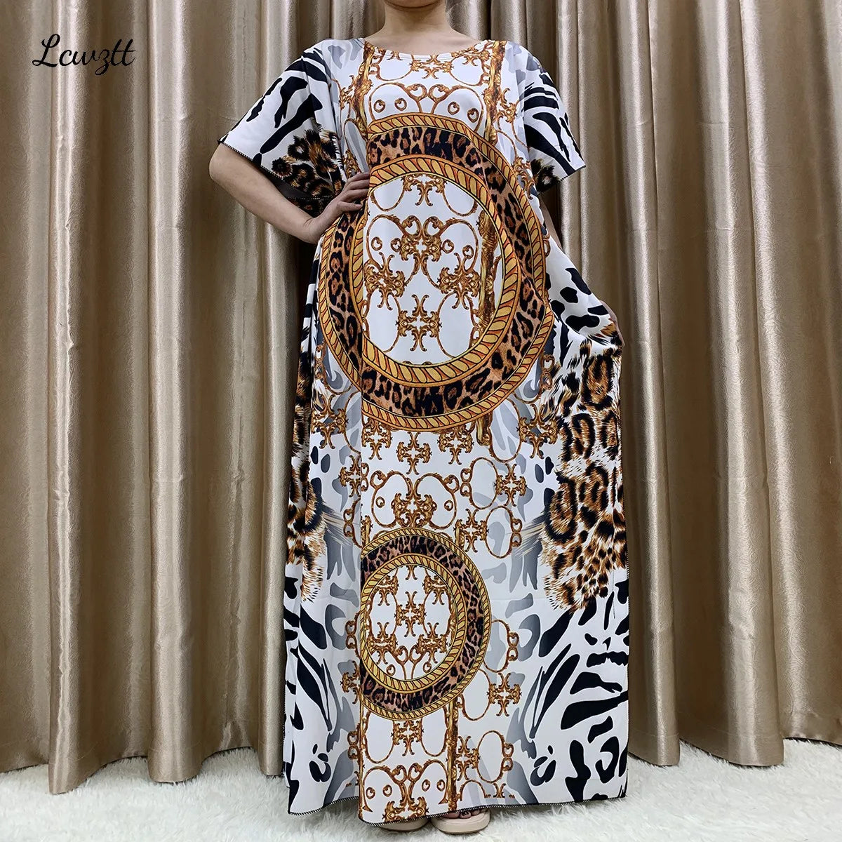 Mode nouveau Style fleur manches africain Dashiki imprimé fleuri taille ceinture coton Caftan dame été Maxi robes décontractées robes