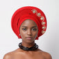 Geles de mariage nigérian, couvre-chef africain, Turbans Auto Gele pour femmes, tissu Aso Oke, couvre-chef musulman, couvre-chef féminin