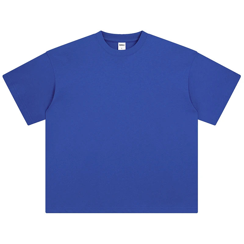 100 T shirt en coton lourd pour hommes et femmes, Tops à manches courtes, Tee shirts solides et surdimensionnés, vêtements de qualité 6.8oz 230gsm