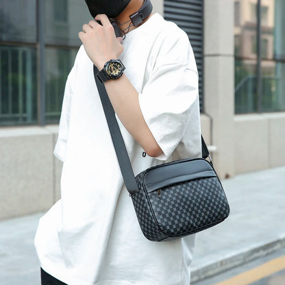 Sacs à bandoulière d'affaires légers et décontractés pour hommes, sacoche en cuir PU, sacs à bandoulière confortables à large sangle de styliste