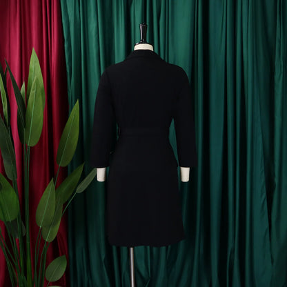 Robe plissée mi-longue à col de costume, taille haute, à la mode, nouvelle collection automne 2025