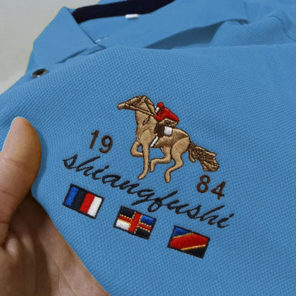 Polo brodé pour homme, haut respirant et confortable, mode décontractée