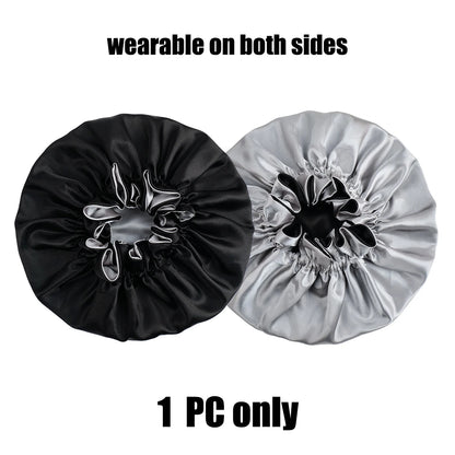 Bonnet de cheveux minimaliste Double couche en Satin, 1 pièce, bonnets de sommeil pouvant être portées des deux côtés, casquette polyvalente pour hommes/femmes