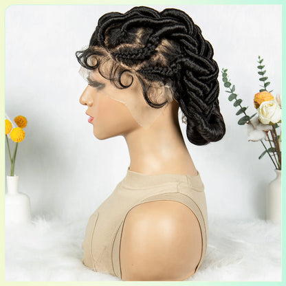 Perruques tressées en dentelle complète, perruques torsadées au Crochet, tresses synthétiques sans nœuds, perruques Lace Front transparentes pour femmes noires