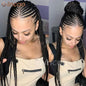 Perruque tressée synthétique Cornrow Box, perruques Full Lace Front, tresses tribales, perruque tressée Jgreeting Box, perruque tressée Faux Locs sans nœuds, 36 po
