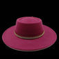 Chapeau fedora rose 8cm, haut convexe concave, chapeau de jazz pour femmes et hommes, chapeau fedora classique à dessus plat