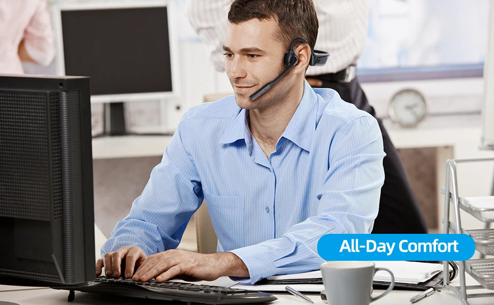 Écouteurs Bluetooth à Conduction d'air à oreille ouverte eppfun, microphone à flèche aptX-LL et bouton de sourdine, pour la conduite, les appels téléphoniques, le bureau