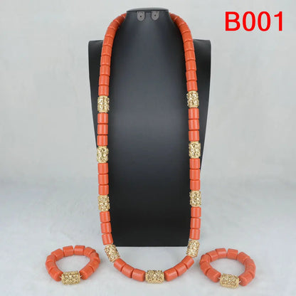 Ensemble de bijoux de mariée en corail artificiel, ensemble de colliers de perles africaines et nigérianes