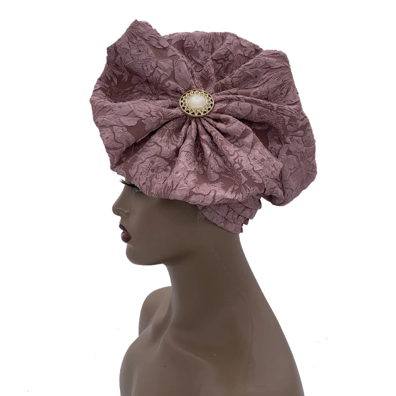 Chapeau Turban à grande fleur pour femmes, casquette Hijab musulmane, diamants, enveloppe de tête, Bandana, casquette de chimio, chapeau africain, 2023