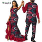 Vêtements de Couple Africains à Imprimé Ankara pour Femme et Homme, Robes sulfMaxi, Dashiki Imbibé, Tenue Amoureux, WYQ567
