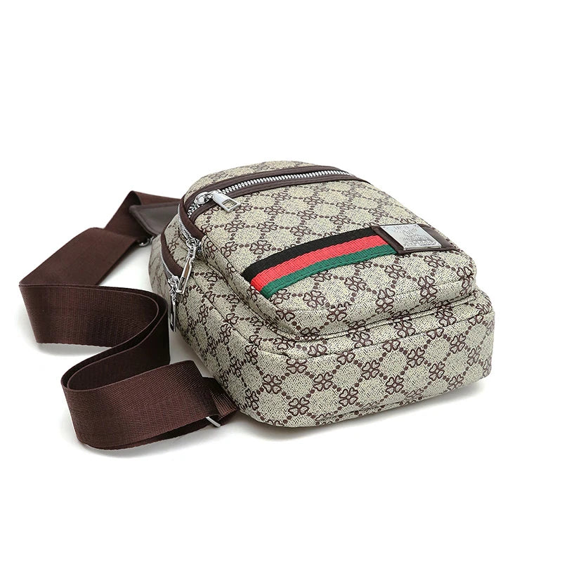 Sac messager multifonction pour hommes, sacs de poitrine en tissu à bandoulière, sac à main décontracté avec trou pour écouteurs