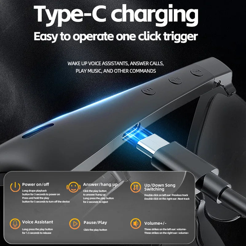 Lunettes Bluetooth originales sport conduite lunettes de soleil Bluetooth casque Bluetooth sans fil crochet d'oreille écouteurs sans fil casque