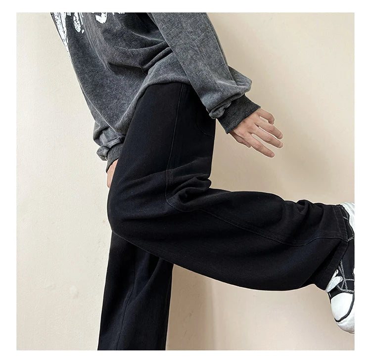 LAPPSTER-Jean baggy en denim pour homme et femme, pantalon droit, vintage, décontracté, hip hop, sarouel, collection 2023