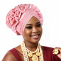 Turban Africain à Volants et artificiel astiques pour Femme, Couvre-chef de Mariage, Cravate de Sauna, Équipement de ix, Chapeau, Nigeria