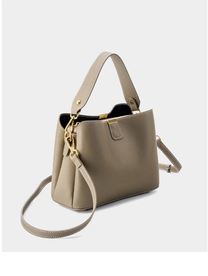 Hifashion 100% vache en cuir véritable seau épaule sacs à bandoulière pour femmes 2025 luxe concepteur large sangle fourre-tout dames sacs à main