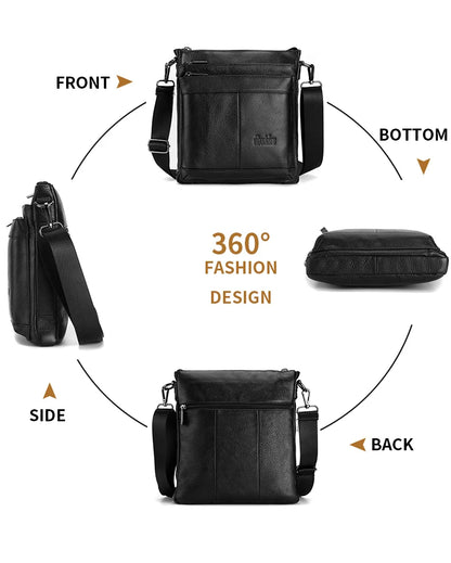 Sac messager en cuir pour hommes, sac à bandoulière d'affaires, petit sac à bandoulière multifonction, sac de voyage pour hommes