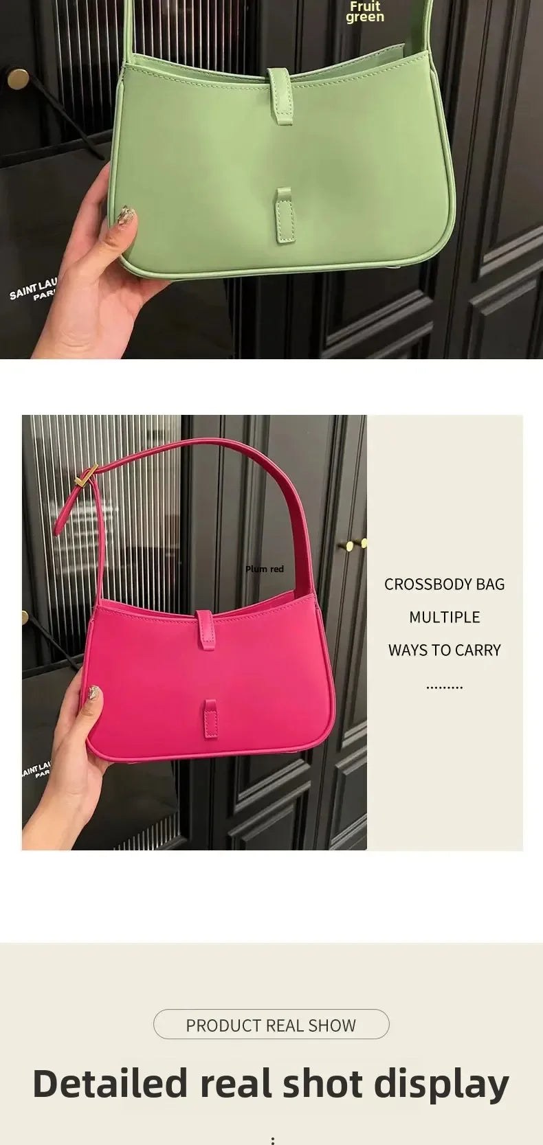 Nouveau 2025 sac à main pour femmes simple épaule sous les bras mode Hobo rétro pratique petite Niche en cuir PU doublure en Polyester oreiller Sh