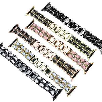 Bracelet en métal pour femmes, pour Apple Watch Band 10 9 8 Ultra 46mm 42mm 49mm 7 SE 6 5 41mm 45mm 44/40mm, Bracelet en acier doré pour dames