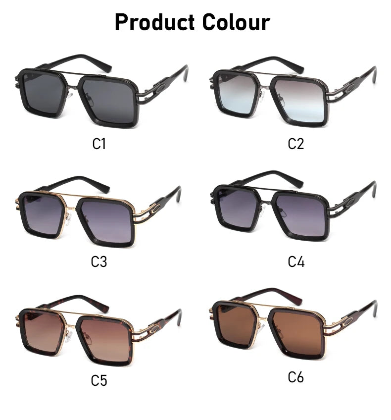 2025 Steam Punk lunettes De soleil rétro carré hommes femmes mode Double faisceau lunettes unisexe cadre en métal nuances à la mode Oculos De Sol