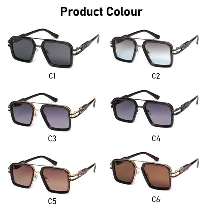 2025 Steam Punk lunettes De soleil rétro carré hommes femmes mode Double faisceau lunettes unisexe cadre en métal nuances à la mode Oculos De Sol