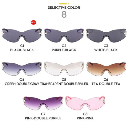 Lunettes de soleil Punk Y2K pour femmes et hommes, tendance, enveloppantes, nuances, décoration étoile, UV400, 2025