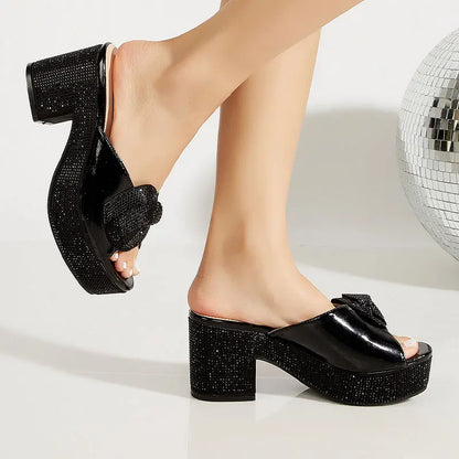 Chaussures d'été à talons hauts pour femmes, chaussures de luxe de styliste italien, bout rond, diamant brillant, élégantes, fête d'été, nouvelle mode